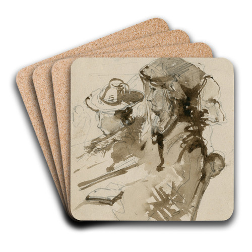 Two women by Floris Verster Art Drink Coaster set Two women by Floris Verster Art Drink Coaster set