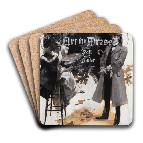 Art in Dress by J.C. Leyendecker Art Drink Coaster set