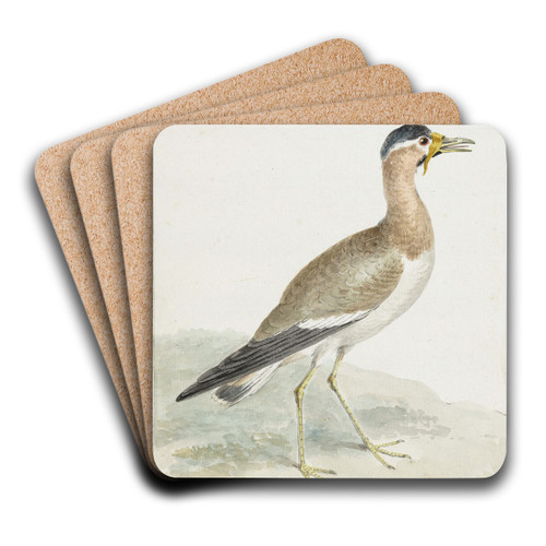 A Yellow-wattled Lapwing by Aert Schouman Art Drink Coaster set