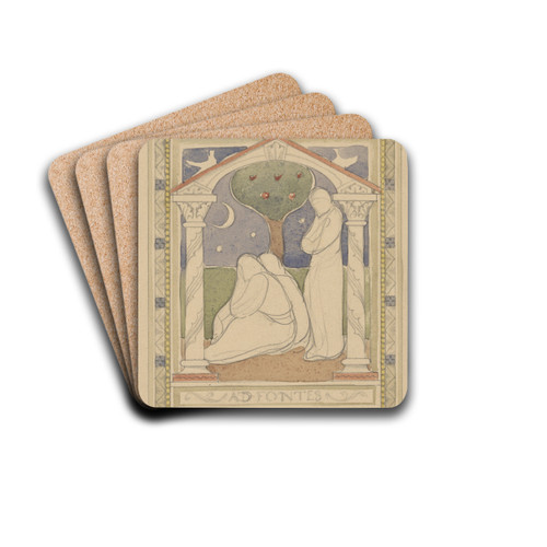 Ad Fontes by Antoon Derkinderen Drink Coasters - set of 4