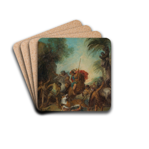 The Tiger Hunt by Nicolas Lancret Drink Coasters - set of 4