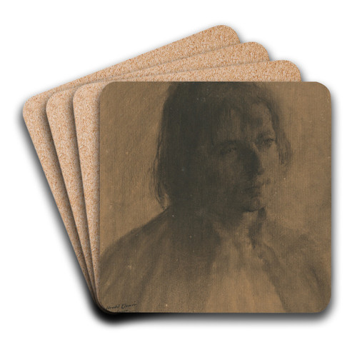 tdia hlavy cignky by Elemr Halsz-Hradil Art Drink Coaster set