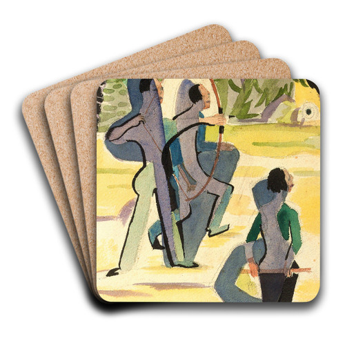 archer by Ernst Ludwig Kirchner Art Drink Coaster set