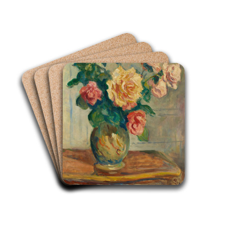 Vase de fleurs by Maximilien Luce Drink Coasters - set of 4 Vase de fleurs by Maximilien Luce Drink Coasters - set of 4