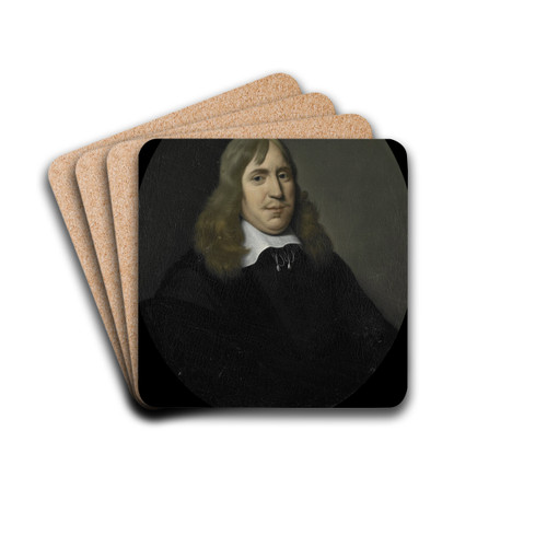 Portrait of Willem Hartigsvelt, Director of the Rotterdam Chamber of the Dutch East India Company, elected 1657 by Pieter Van Der Werff Drink Coasters - set of 4 Portrait of Willem Hartigsvelt, Director of the Rotterdam Chamber of the Dutch East India Company, elected 1657 by Pieter Van Der Werff Drink Coasters - set of 4