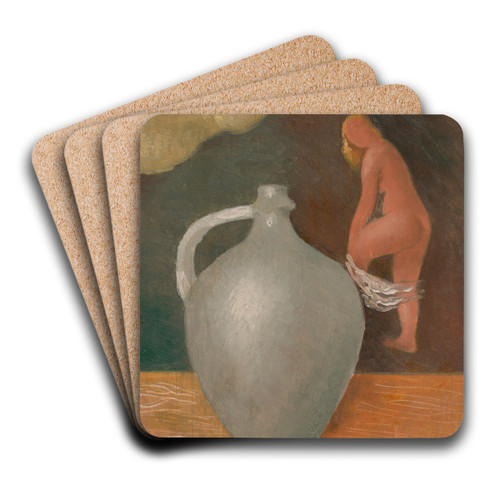 Woman with Jar by Mikul Galanda Art Drink Coaster set Woman with Jar by Mikul Galanda Art Drink Coaster set