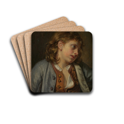 Head of a Young Boy by Jean-Baptiste Greuze Drink Coasters - set of 4