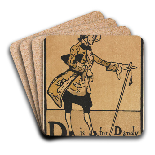 An Alphabet; D is for Dandy 1897 by William Nicholson Art Drink Coaster set An Alphabet; D is for Dandy 1897 by William Nicholson Art Drink Coaster set