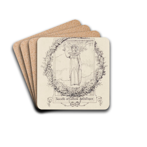 Figure allgorique by Luc-Olivier Merson Drink Coasters - set of 4 Figure allgorique by Luc-Olivier Merson Drink Coasters - set of 4