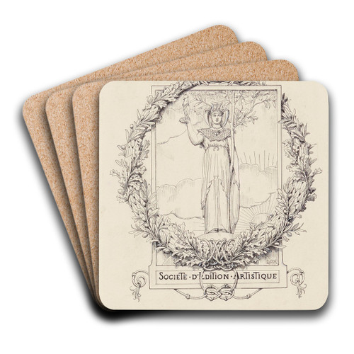 Figure allgorique by Luc-Olivier Merson Art Drink Coaster set Figure allgorique by Luc-Olivier Merson Art Drink Coaster set