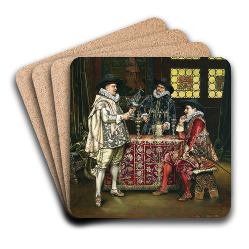 At The Goldsmith's by Adolphe-Alexandre Lesrel Art Drink Coaster set At The Goldsmith's by Adolphe-Alexandre Lesrel Art Drink Coaster set