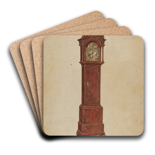 Clock by Gilbert Sackerman Art Drink Coaster set
