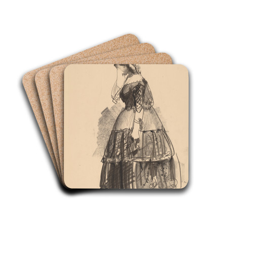 Lady of 1860 - The Actress by George Wesley Bellows Drink Coasters - set of 4 Lady of 1860 - The Actress by George Wesley Bellows Drink Coasters - set of 4