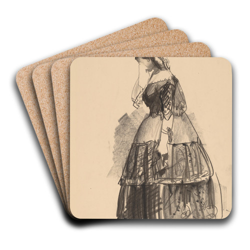 Lady of 1860 - The Actress by George Wesley Bellows Art Drink Coaster set Lady of 1860 - The Actress by George Wesley Bellows Art Drink Coaster set