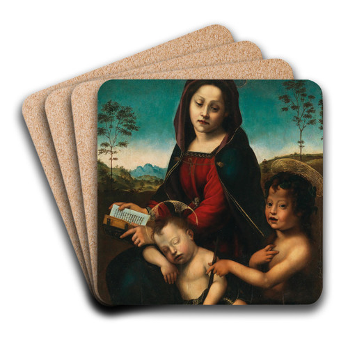 Madonna and Child with the Infant Saint John the Baptist by Florentine School Art Drink Coaster set