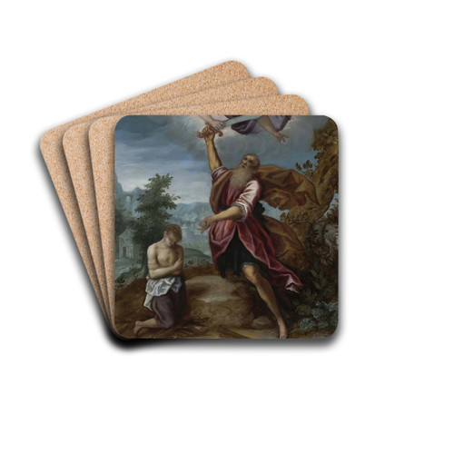 Abraham And Isaac by Circle of Giuseppe Cesari Drink Coasters - set of 4