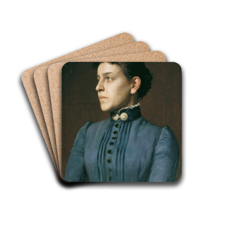 Dame Im Blauen Kleid Datierung by Rudolf Bacher Drink Coasters - set of 4 Dame Im Blauen Kleid Datierung by Rudolf Bacher Drink Coasters - set of 4