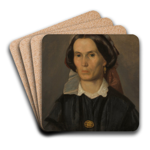 Portrait of Joanna Dziubandowska by Aleksander Kotsis Art Drink Coaster set