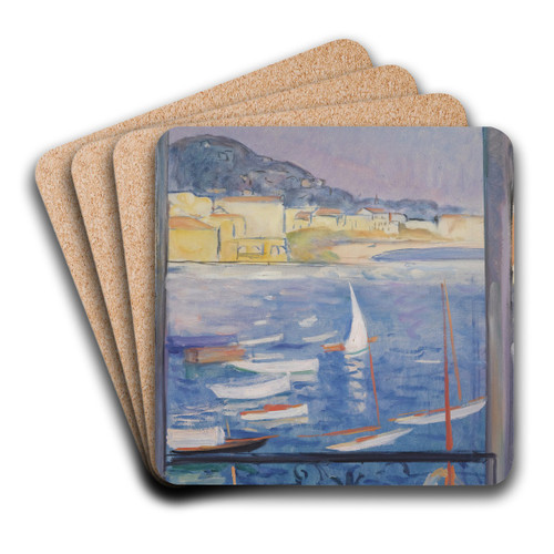 Villefranche-Sur-Mer, Fentre Ouverte Sur Le Port by Henri Lebasque Art Drink Coaster set
