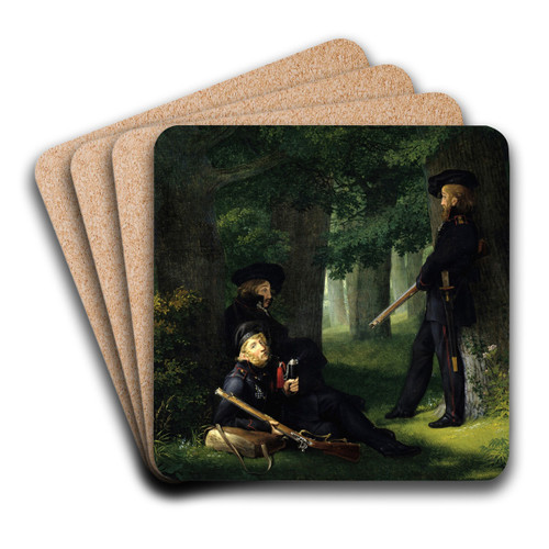 At the Outpost by Georg Friedrich Kersting Art Drink Coaster set