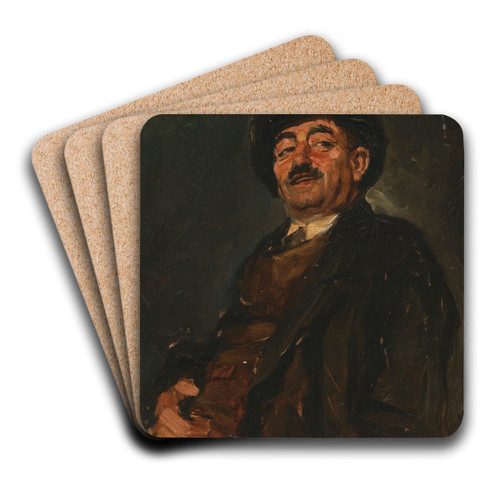 Camille lachend by Wilhelm Trbner Art Drink Coaster set
