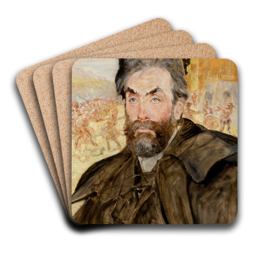 Portrait of Stanisaw Witkiewicz by Jacek Malczewski Art Drink Coaster set