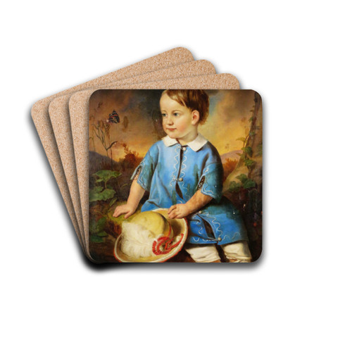 Portrt eines Knaben mit Hut by Adam Brenner Drink Coasters - set of 4