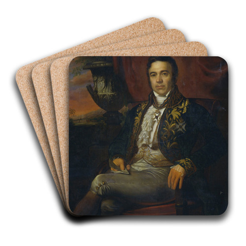 Portrait of Jean Chrtien Baud, Governor-General ad interim of the Dutch East Indies by Raden Saleh Art Drink Coaster set