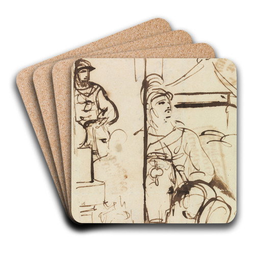 Compositional Study of Soldiers by Benjamin Robert Haydon Art Drink Coaster set