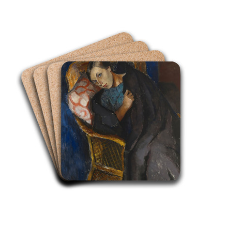 The Convalescent by Alvar Cawn Drink Coasters - set of 4 The Convalescent by Alvar Cawn Drink Coasters - set of 4