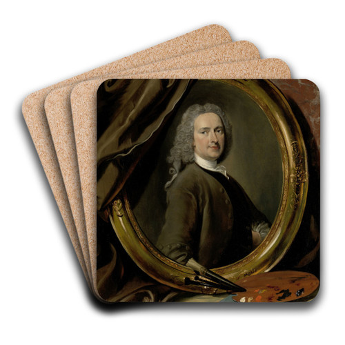 Self-portrait by Cornelis Troost Art Drink Coaster set