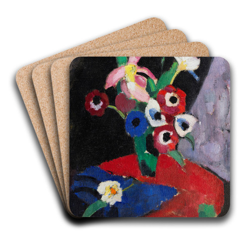 Blumenstilleben auf Schwarzem Grund II by Hermann Stenner Art Drink Coaster set