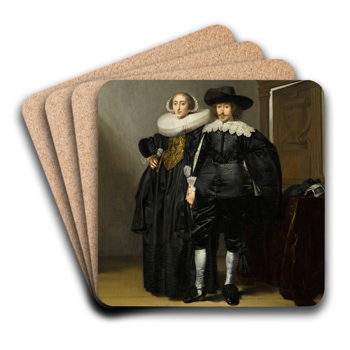 Portrait of a Married Couple by Pieter Codde Art Drink Coaster set