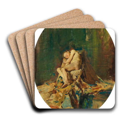 Sleeping Boy by Jos Villegas Cordero Art Drink Coaster set