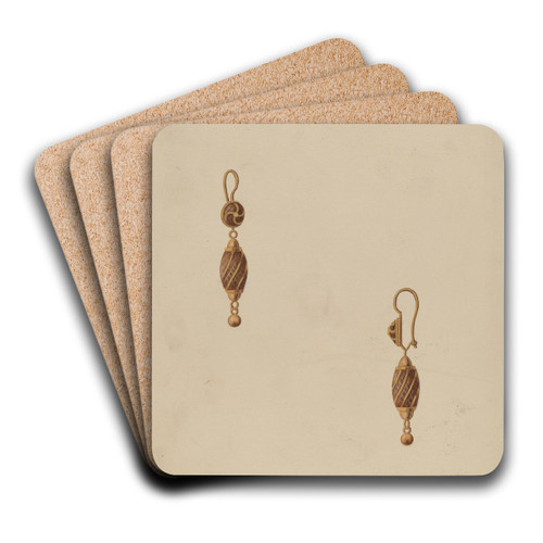 Earring by Bertha Semple Art Drink Coaster set