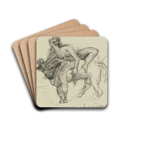 Europa on the bull by Lovis Corinth Drink Coasters - set of 4