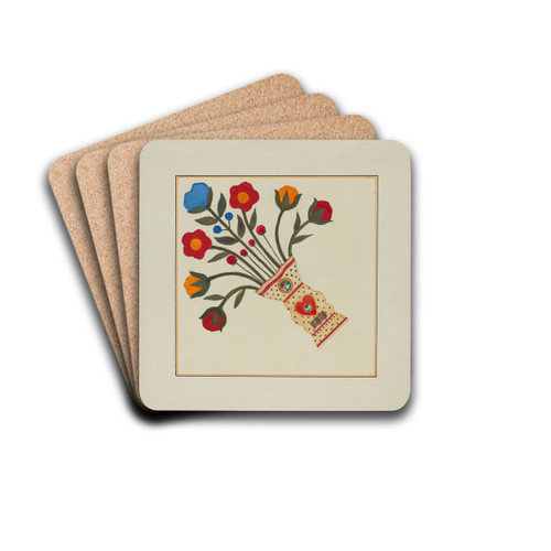 Quilt (One Square) by Cornelius Christoffels and Margaret Linsley Drink Coasters - set of 4 Quilt (One Square) by Cornelius Christoffels and Margaret Linsley Drink Coasters - set of 4