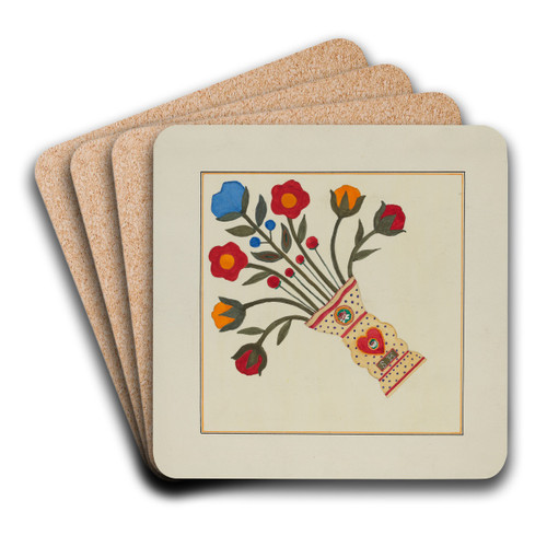 Quilt (One Square) by Cornelius Christoffels and Margaret Linsley Art Drink Coaster set Quilt (One Square) by Cornelius Christoffels and Margaret Linsley Art Drink Coaster set