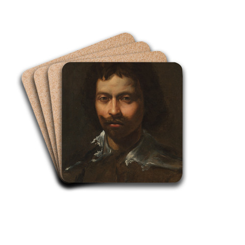 Portrait of the artist by Follower Of Simon Vouet Drink Coasters - set of 4