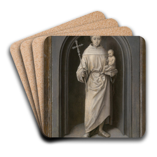 Saint Anthony of Padua by Hans Memling Art Drink Coaster set