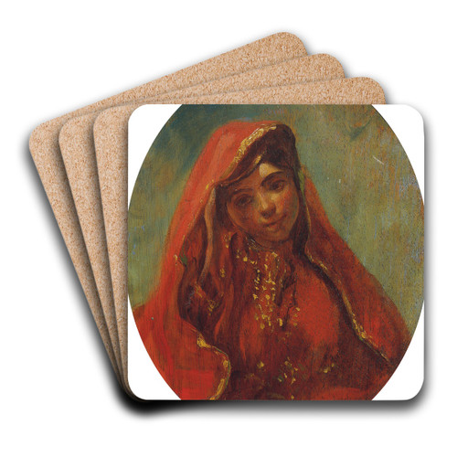 Halbfigur Einer Marokkanerin by Eugne Delacroix Art Drink Coaster set