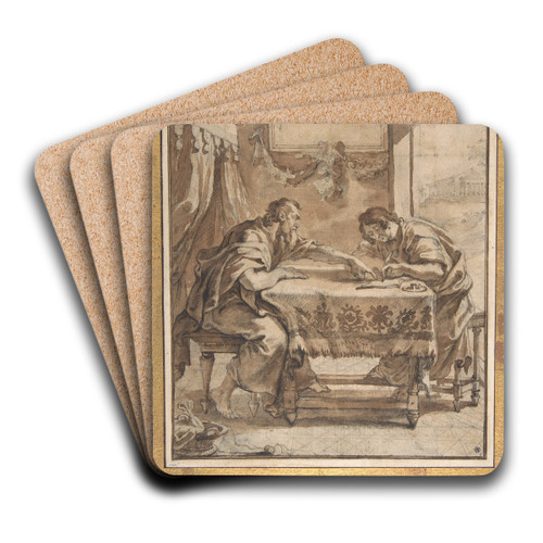 St. Paul Dictating at Ephesus by Abraham van Diepenbeeck Art Drink Coaster set St. Paul Dictating at Ephesus by Abraham van Diepenbeeck Art Drink Coaster set