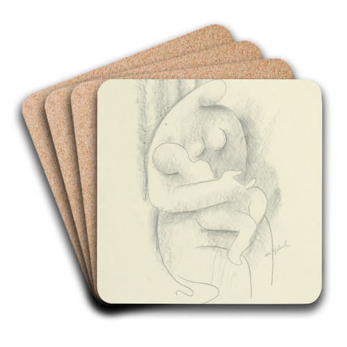 Matka s dieaom by Mikul Galanda Art Drink Coaster set Matka s dieaom by Mikul Galanda Art Drink Coaster set