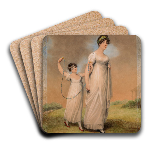 Portrait of a Mother and Child by Adam Buck Art Drink Coaster set