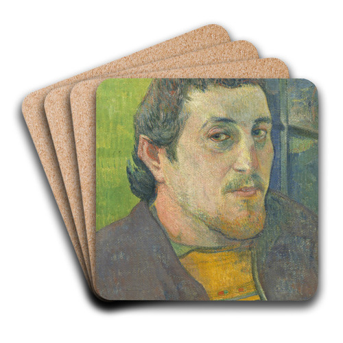 Self-Portrait Dedicated to Carrire by Paul Gauguin Art Drink Coaster set