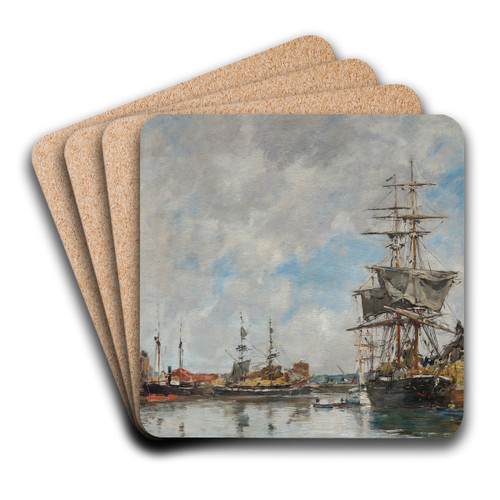 The Dock of Deauville by Eugne Boudin Art Drink Coaster set