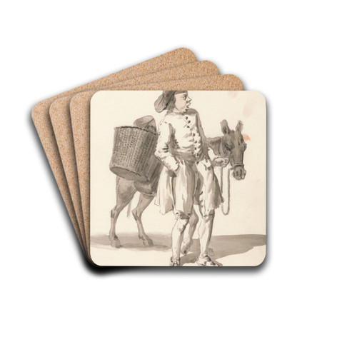 London Cries; Boy with a Donkey by Paul Sandby Drink Coasters - set of 4