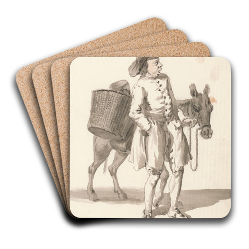 London Cries; Boy with a Donkey by Paul Sandby Art Drink Coaster set
