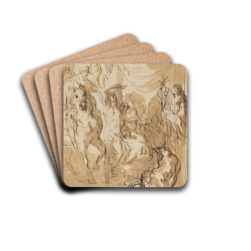 The Martyrdom of Saint Sebastian by Jacob Jordaens Drink Coasters - set of 4 The Martyrdom of Saint Sebastian by Jacob Jordaens Drink Coasters - set of 4