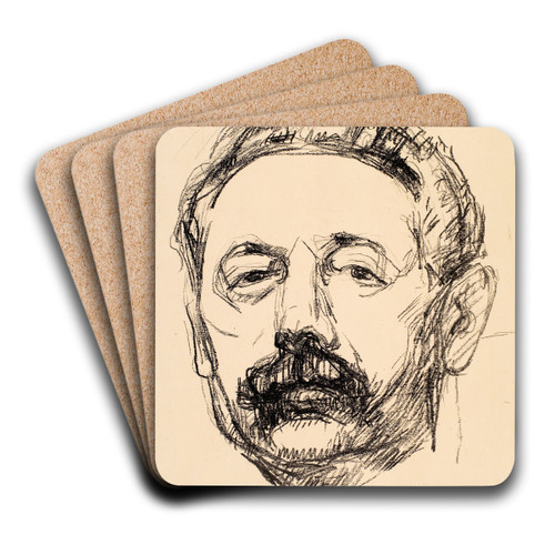 Portrait of Tor Hedberg by Edvard Munch Art Drink Coaster set